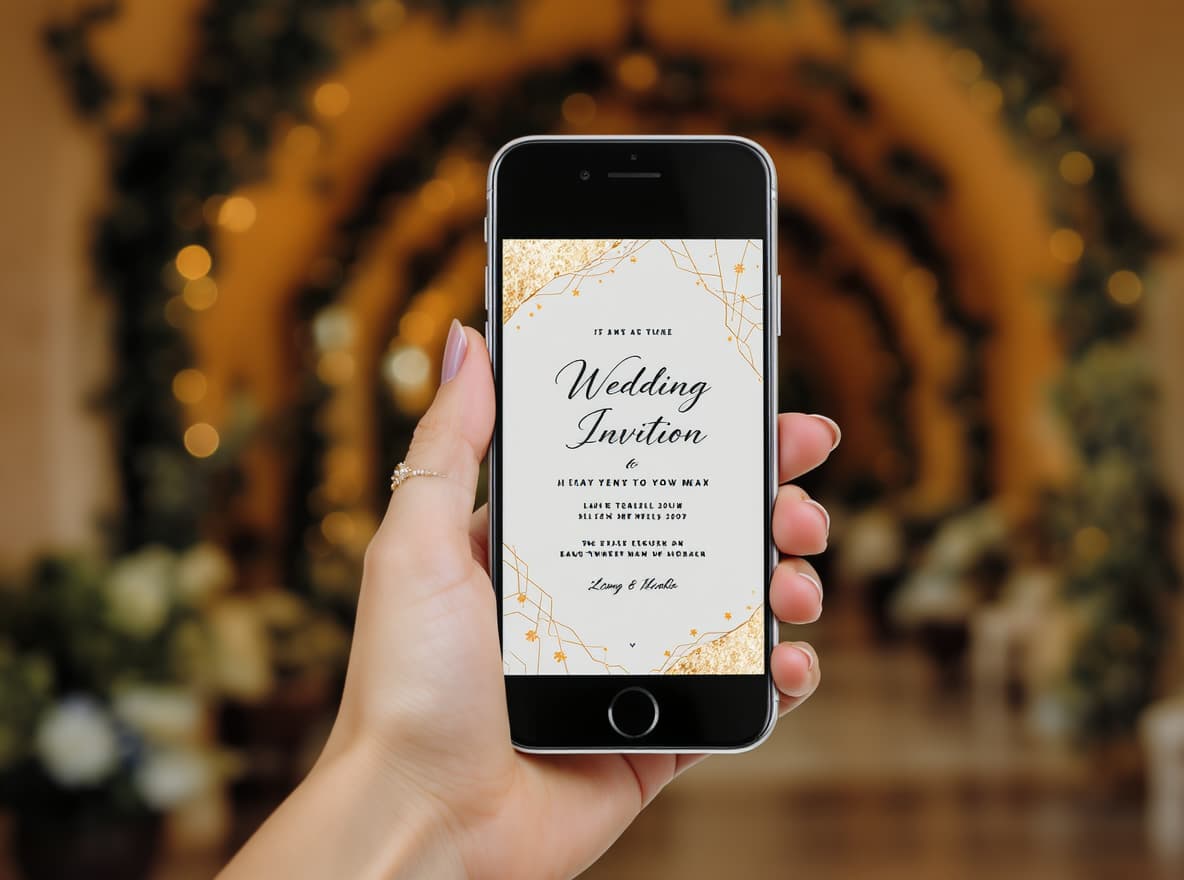 Invitación de boda digital personalizada en móvil con RSVP integrado